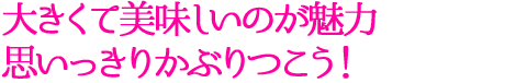 大きくて美味しいのが魅力 思いっきりかぶりつこう！