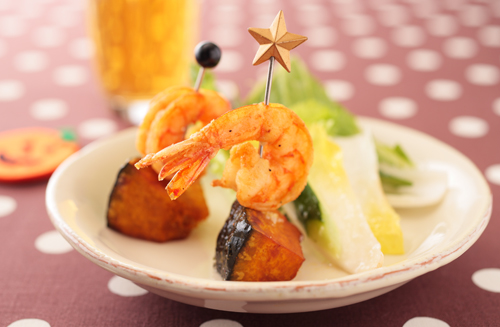 かぼちゃとえびの素揚げ おもてなしスタイル