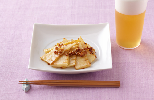 焼きたけのこの花椒(ホワジャオ)タレがけ