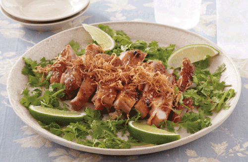 タイ風鶏の照り焼き カリカリしょうが添え