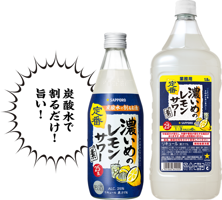炭酸水で割るだけ!旨い!