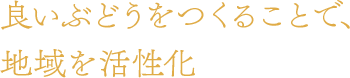 良いぶどうをつくることで、 地域を活性化